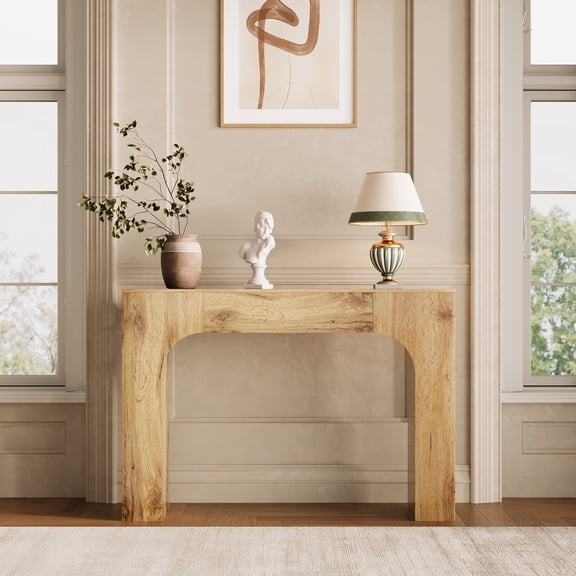 Slim Farmhouse Console Table for Living Room – Narrow Wooden Entryway Sofa Table Behind Couch – Rustic Hallway & Foyer Furniture – 47 Inch, Easy Assembly, 1.2 Michat Cracked Oak