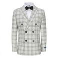 thumbnail image 1 of Slim Fit 2PC Grey Check Double Breasted Suit, 1 of 4