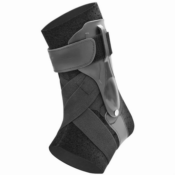 Slim-Fit Ankle Brace for Sprained Ankle, Quick Lace Up Ankle Support for Women Men With 2 Auto-Shaped Pads, Air Fabric Cool Ankle Stabilizer for Injury Recover, Running,Sports, S(11”-12”)