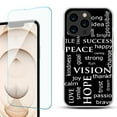 thumbnail image 1 of Slim-Fit Anti-Scratch Gel TPU Phone Case for iPhone 13 Pro, with Tempered Glass Screen Protector, by OneToughShield ® - Positive Words, 1 of 4