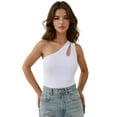thumbnail image 1 of Slim Fit Asymmetrical Collar Cut Out Body Top, 1 of 5
