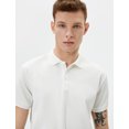 thumbnail image 1 of Slim Fit Basic Polo Neck Buttoned Short Sleeve T-Shirt, 1 of 6