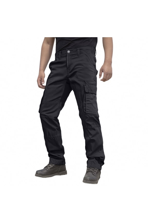 Slim Fit Cargo Pants For Men, Casual Fleece Lined Pants Boot Cut Hunting Pants For Men Pantalones Para Casual Cargo Pants Men's Stretch Multi-Pocket Durable Cargo Winter Pants Xl Black