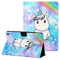 thumbnail image 1 of Slim Fit Case for Amazon Kindle Fire HD 10.1" 11th Gen(2021), Fire HD 10 Plus Cover, Allytech PU Leather Shock-Absorption Adjustable Stand Auto Wake Sleep Smart Case and Cover, Rainbow Unicorn, 1 of 7