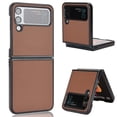 thumbnail image 1 of Slim Fit Case Compatible with Samsung Galaxy Z Flip 4 5G, Ultra Thin Hard PC Rugged Lightweight Carbon Fiber Texture Anti-Slip Durable Shockproof Cover for Samsung Galaxy Z Flip 4 5G,Brown, 1 of 7