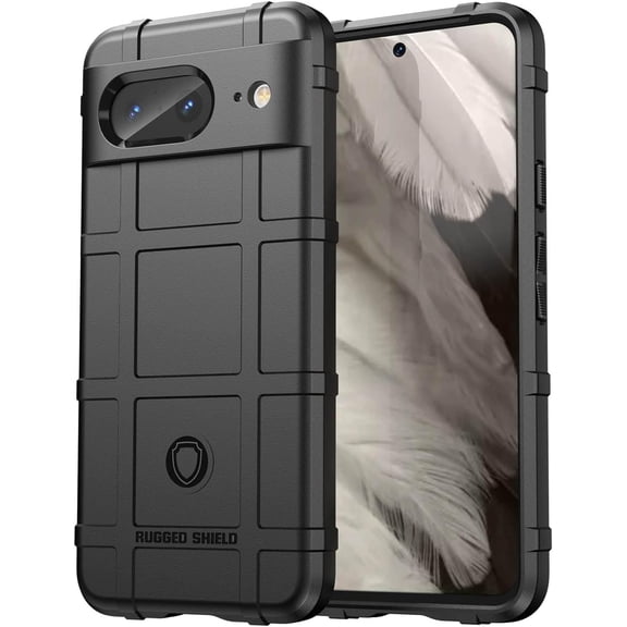 Slim Fit Case for Google Pixel 8, Rugged Shield Outdoor Durable Phone Case, Military Grade Anti-Dorp Protection and Camera Lens Protection Cover for Google Pixel 8,HD Black