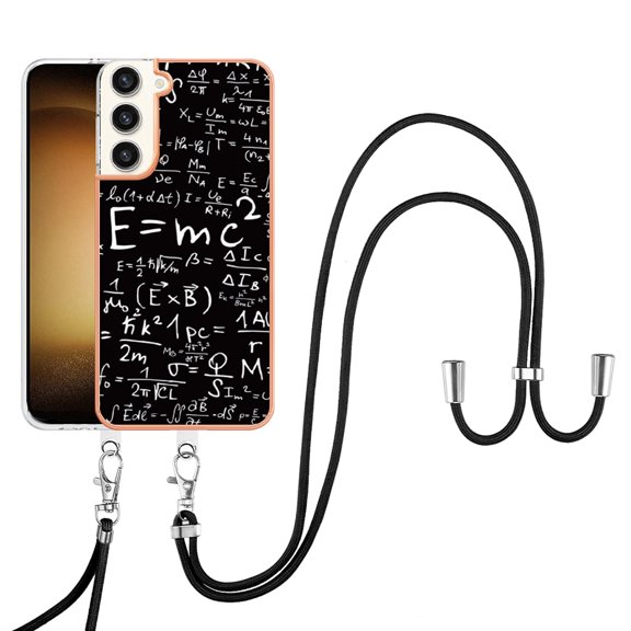 Slim Fit Case for Samsung Galaxy S23, Luxury Pattern Adjustable Crossbody Lanyard Shoulder Neck Strap Clear Design Case for Women Girl Teen Silicone Soft for Samsung Galaxy S23, Equation