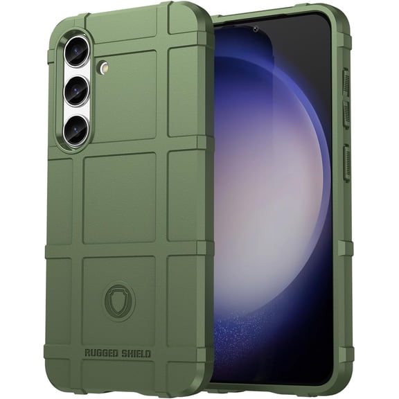 Slim Fit Case for Samsung Galaxy S24,Rugged Shield Outdoor Durable Phone Case, Military Grade Anti-Dorp Protection and Camera Lens Protection Cover for Galaxy S24,HD Green