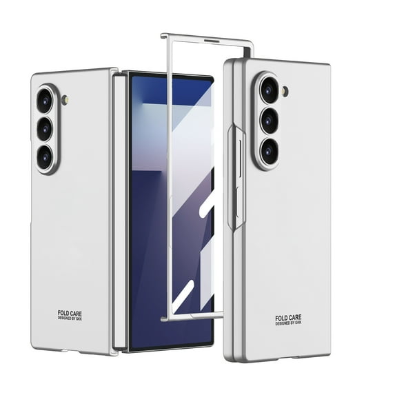 Slim Fit Case for Samsung Galaxy Z Fold 7, with Front Built-in Screen Protector, Ultra Thin Matte PC Shockproof Protective Phone Cover for Samsung Galaxy Z Fold 7 - Silver