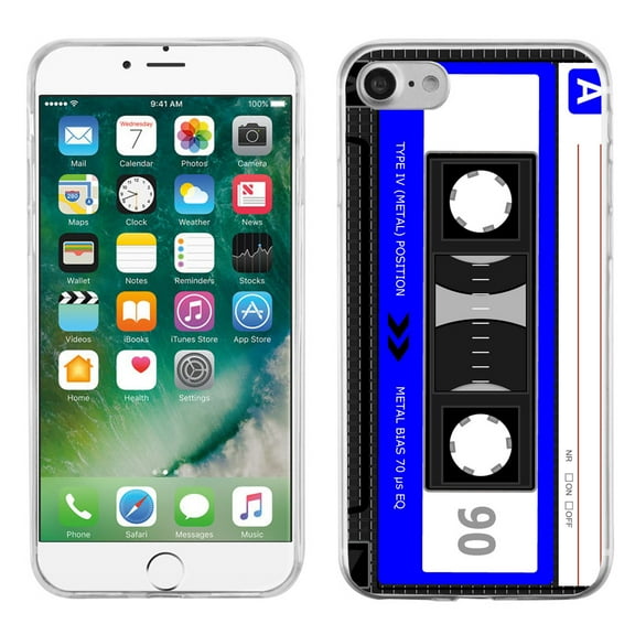 Slim-Fit Case for Apple iPhone 8, OneToughShield ® Premium TPU Gel Phone Case - Cassette Blue