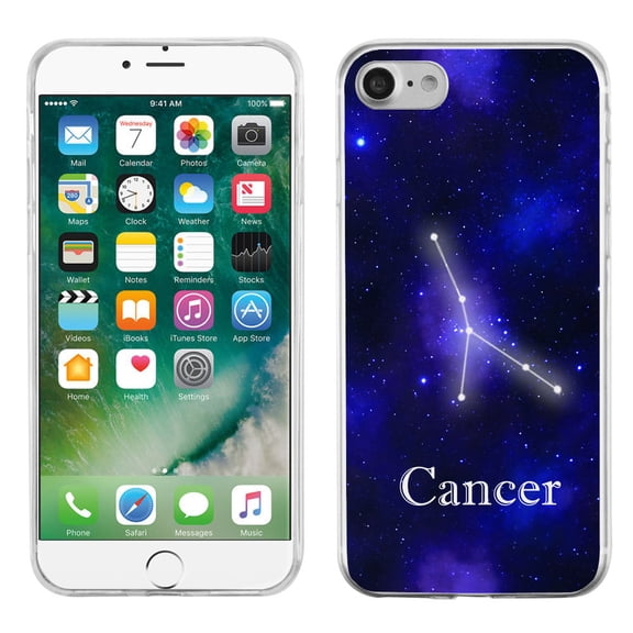 Slim-Fit Case for Apple iPhone 8, OneToughShield ® Premium TPU Gel Phone Case - Zodiac / Cancer