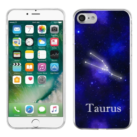 Slim-Fit Case for Apple iPhone 8, OneToughShield Premium TPU Gel Phone Case - Zodiac / Taurus
