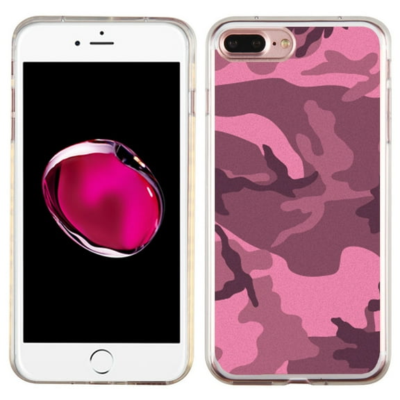 Slim-Fit Case for Apple iPhone 8 PLUS / 7 PLUS, OneToughShield ® Premium TPU Gel Protector Phone Case - Camouflage Pink