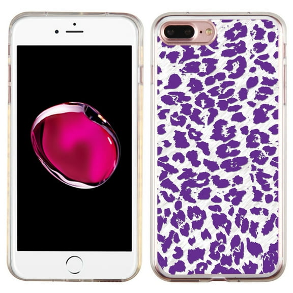 Slim-Fit Case for Apple iPhone 8 PLUS / 7 PLUS, OneToughShield Premium TPU Gel Protector Phone Case - Cheetah Purple