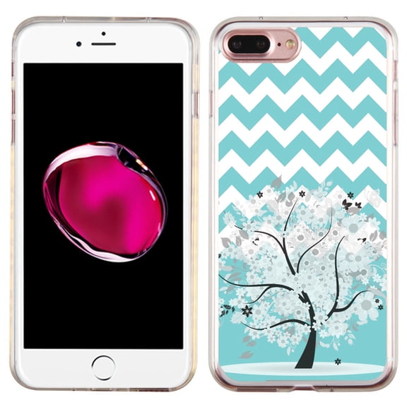 Slim-Fit Case for Apple iPhone 8 PLUS / 7 PLUS, OneToughShield  Premium TPU Gel Protector Phone Case - Chevron/Teal/Tree