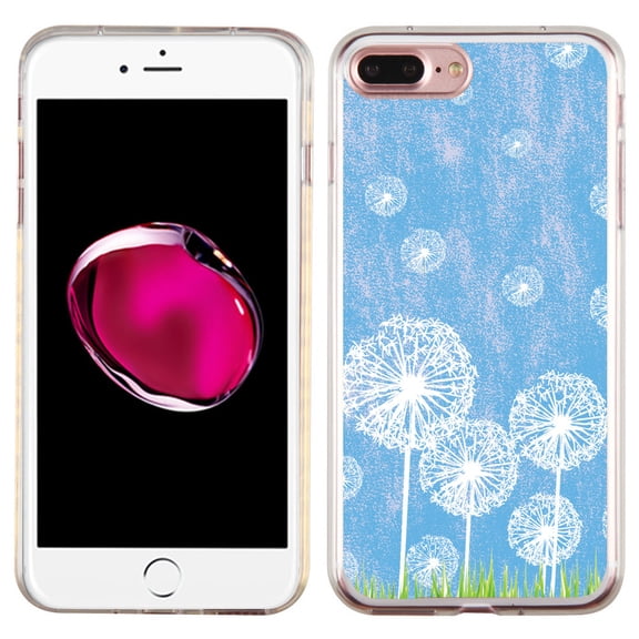Slim-Fit Case for Apple iPhone 8 PLUS / 7 PLUS, OneToughShield ® Premium TPU Gel Protector Phone Case - Dandelion Sky