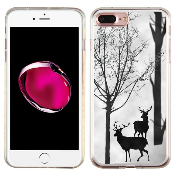 Slim-Fit Case for Apple iPhone 8 PLUS / 7 PLUS, OneToughShield ® Premium TPU Gel Protector Phone Case - Forest Deer