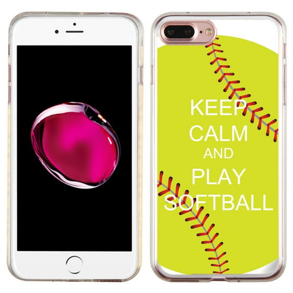 Slim-Fit Case for Apple iPhone 8 PLUS / 7 PLUS, OneToughShield  Premium TPU Gel Protector Phone Case - Keep Calm Softball