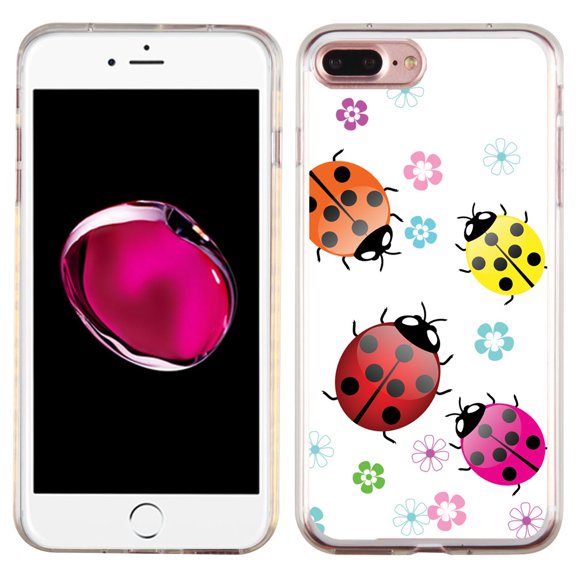 Slim-Fit Case for Apple iPhone 8 PLUS / 7 PLUS, OneToughShield Premium TPU Gel Protector Phone Case - Ladybug