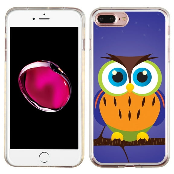Slim-Fit Case for Apple iPhone 8 PLUS / 7 PLUS, OneToughShield Premium TPU Gel Protector Phone Case - Night Owl