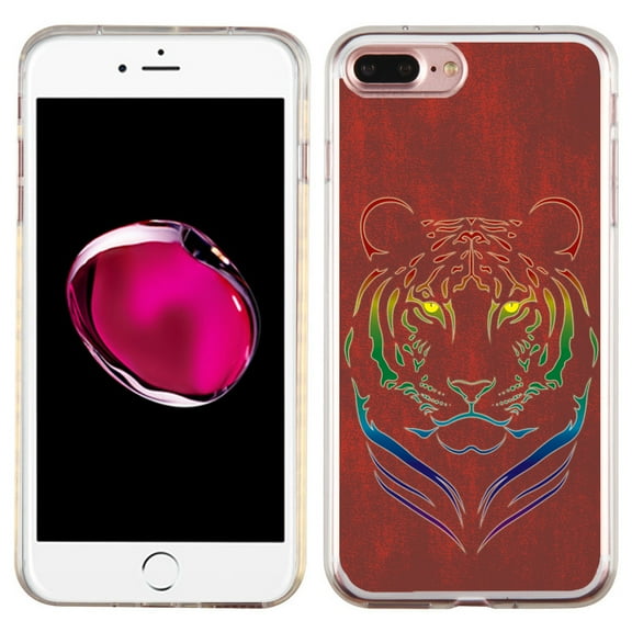 Slim-Fit Case for Apple iPhone 8 PLUS / 7 PLUS, OneToughShield Premium TPU Gel Protector Phone Case - Night Tiger
