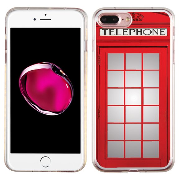 Slim-Fit Case for Apple iPhone 8 PLUS / 7 PLUS, OneToughShield Premium TPU Gel Protector Phone Case - Phone Booth Red