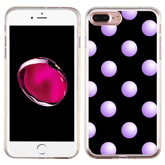 Slim-Fit Case for Apple iPhone 8 PLUS / 7 PLUS, OneToughShield  Premium TPU Gel Protector Phone Case - Polka Dot / Purple