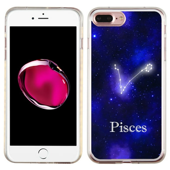Slim-Fit Case for Apple iPhone 8 PLUS / 7 PLUS, OneToughShield Premium TPU Gel Protector Phone Case - Zodiac / Pisces