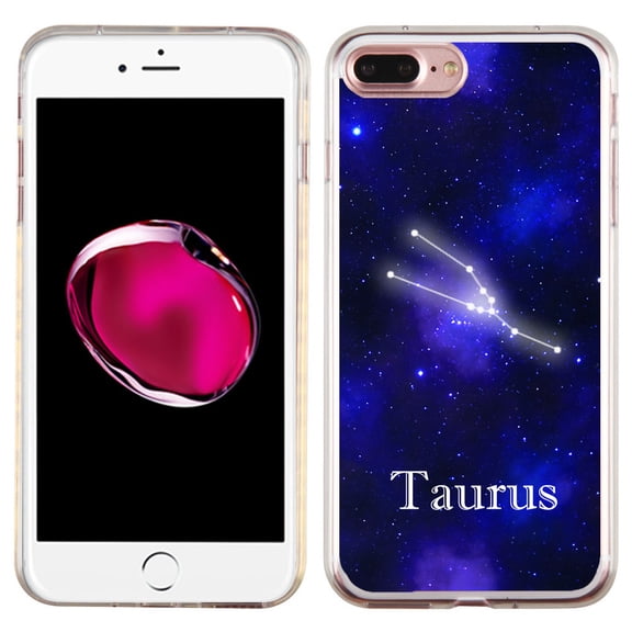 Slim-Fit Case for Apple iPhone 8 PLUS / 7 PLUS, OneToughShield ® Premium TPU Gel Protector Phone Case - Zodiac / Taurus