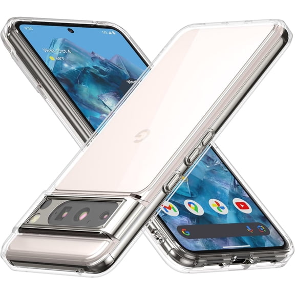 Slim Fit Case for Google Pixel 8 Pro 2023 - Hard PC Back & Soft TPU Bumper, Protective Shockproof Case for Google Pixel 8 Pro 2023 (Clear)