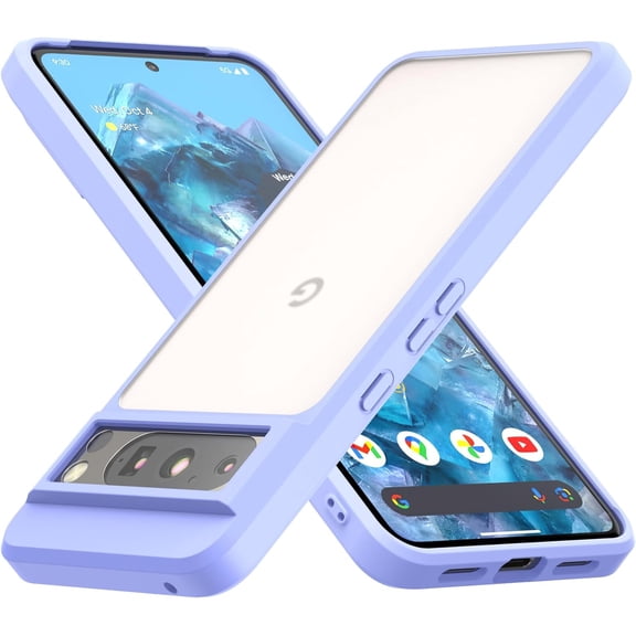 Slim Fit Case for Google Pixel 8 Pro 2023 - Hard PC Back & Soft TPU Bumper, Protective Shockproof Case for Google Pixel 8 Pro 2023 (Purple)