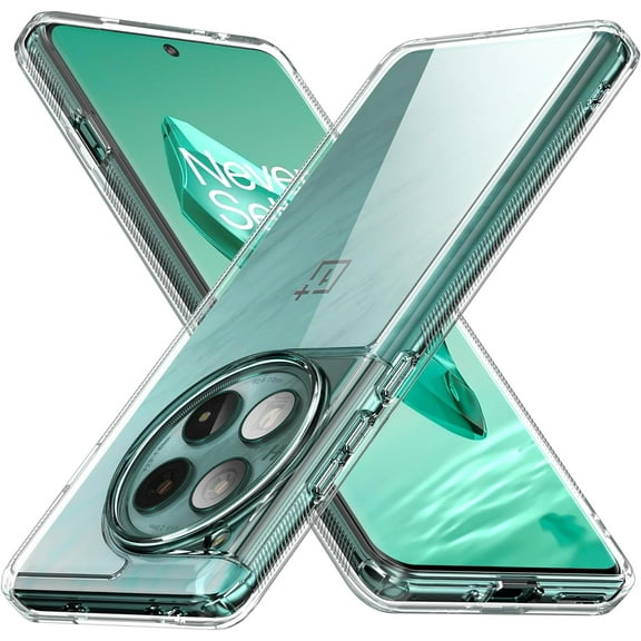 Slim Fit Case for OnePlus 12 2024, Hard PC Back & Soft TPU Bumper Protective Shockproof Scratch Resistant Case for OnePlus 12 5G 2024 (Clear)