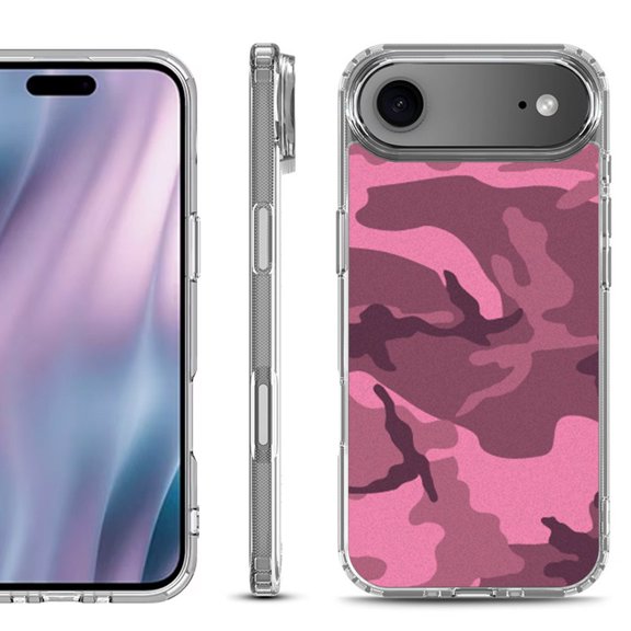 Shockproof Protective Phone Case for iPhone Air, by OneToughShield - Camo Pink
