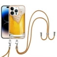 thumbnail image 1 of Slim Fit Case for iPhone 12 Pro Max, Luxury Pattern Adjustable Crossbody Lanyard Shoulder Neck Strap Clear Design Case for Women Girl Teen Silicone Soft for iPhone 12 Pro Max, Draft Beer, 1 of 7