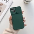 thumbnail image 1 of Slim Fit Case for iPhone 14 Plus, 2MM Camera Lens Sliding Design Sleek Candy Colors Protective Cover with Military Grade Soft Lining Silicone Skin-Friendly Shockproof Anti-Scratches Case,Darkgreen, 1 of 8