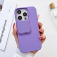 thumbnail image 1 of Slim Fit Case for iPhone 14 Pro, 2MM Camera Lens Sliding Design Sleek Candy Colors Protective Cover with Military Grade Soft Lining Silicone Skin-Friendly Shockproof Anti-Scratches Case,Purple, 1 of 6
