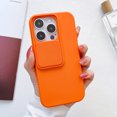 thumbnail image 1 of Slim Fit Case for iPhone 14 Pro Max, 2MM Camera Lens Sliding Design Sleek Candy Colors Protective Cover with Military Grade Soft Lining Silicone Skin-Friendly Shockproof Anti-Scratches Case,Orange, 1 of 6