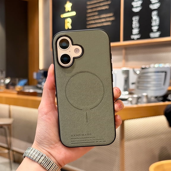 Slim Fit Case For iPhone 16 Plus, Compatible with MagSafe Wireless Charging, Carbon Fiber Pattern Magnetic Protection, Lightweight Anti-Scratch Shockproof Bumper Cover,Green