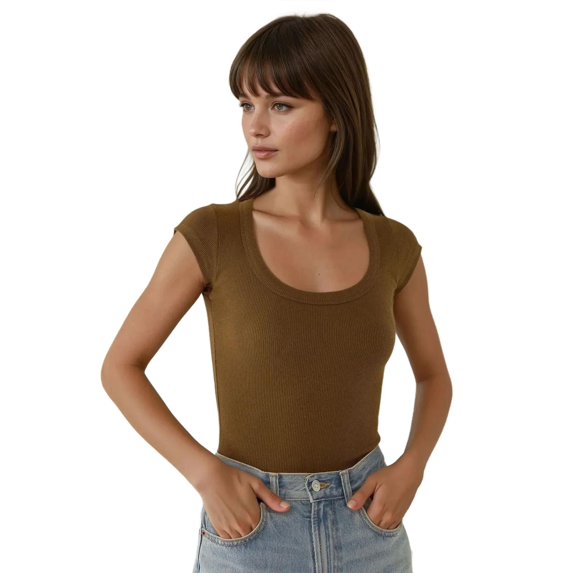 Slim Fit Crew Neck Crop T-Shirt