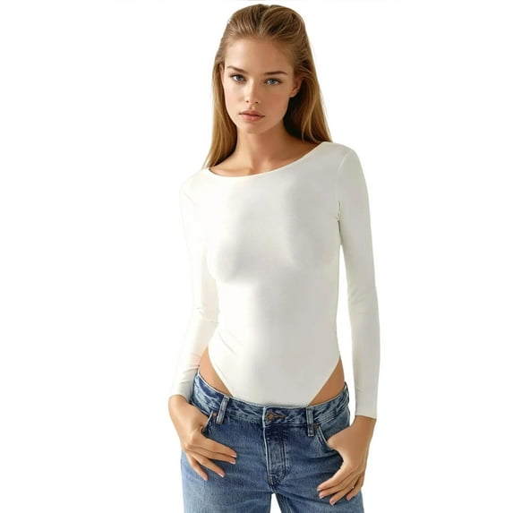 Slim Fit Crew Neck Knitted Bodysuit