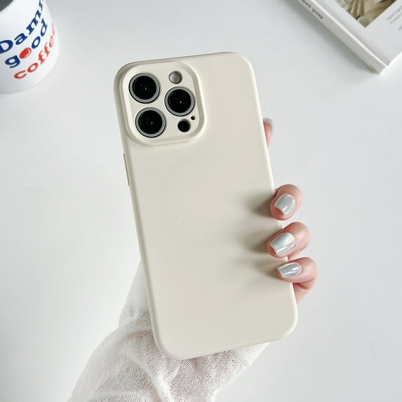 Slim Fit Designed for iPhone 16 Case, Luxury Ultra Thin and Slim Drop Protection Secure Grip Coated Non Slip Matte Surface Hard PC Magsafe Case Cover for iPhone 16, White