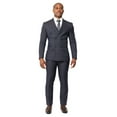 thumbnail image 1 of Slim Fit Double Breasted 2 Button Peak Lapel Eggplant Plaid Men's Suit 34 Short, 1 of 9
