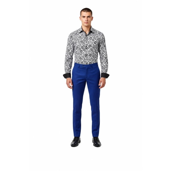 Slim Fit Dress Pants for Men - ROYAL, 46