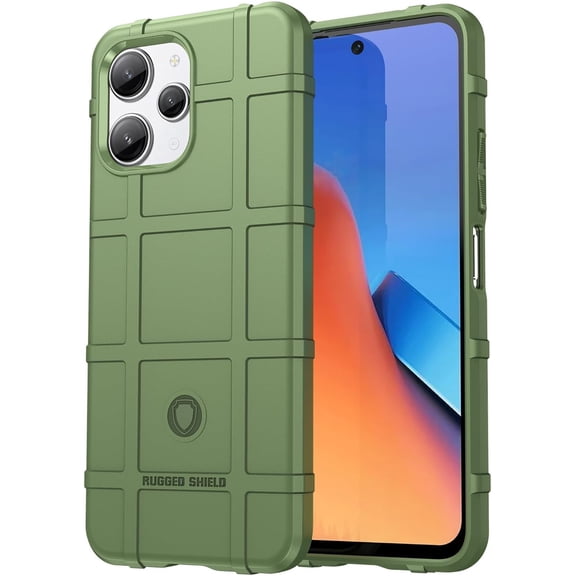 Slim Fit Durable Phone Case for Redmi 12, Case for Redmi 12R,Rugged Shield Outdoor Case with Military Grade Shockproof Camera Lens Protection Case for Redmi 12/12R, HD Green