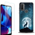 thumbnail image 1 of Slim-Fit Fashion Phone Case for Motorola Moto G Pure, with Tempered Glass Screen Protector, by OneToughShield ® - Wolf Moon, 1 of 3