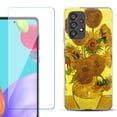 thumbnail image 1 of Slim-Fit Fashion Phone Case for Samsung Galaxy A53 5G, with Tempered Glass Screen Protector, by OneToughShield ® - Sunflower, 1 of 3