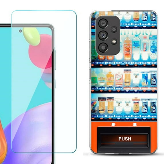 Slim-Fit Fashion Phone Case for Samsung Galaxy A53 5G, with Tempered Glass Screen Protector, by OneToughShield ® - Vending Machine