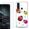 thumbnail image 1 of Slim-Fit Fashion Phone Case for TCL 20 XE, with Tempered Glass Screen Protector, by OneToughShield ® - Ladybug, 1 of 3