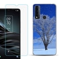 thumbnail image 1 of Slim-Fit Fashion Phone Case for TCL 20 XE, with Tempered Glass Screen Protector, by OneToughShield ® - Snowing Tree, 1 of 3