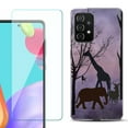 thumbnail image 1 of Slim-Fit Flexible Gel TPU Phone Case compatible with Samsung Galaxy A52 5G, with Tempered Glass Screen Protector, by OneToughShield ® - Twilight Safari, 1 of 2
